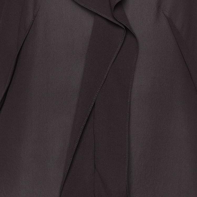 Pre Owned Dior Boutique Vintage Brown Silk Sleeveless Top M