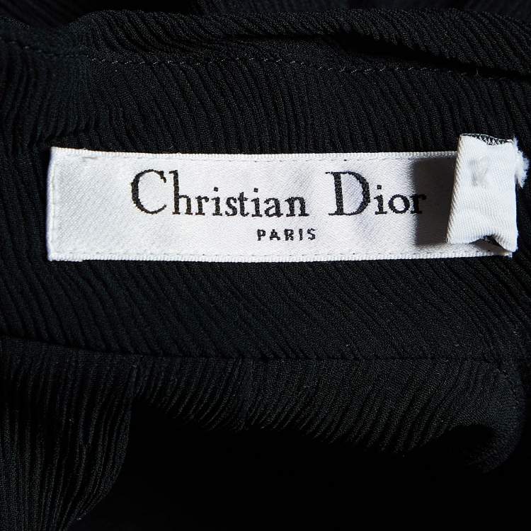 Pre Owned  Dior Black Wool & Silk Belted Midi Dress M