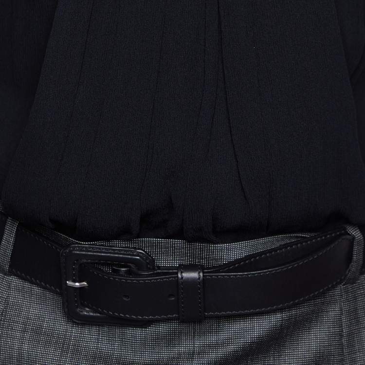 Pre Owned  Dior Black Wool & Silk Belted Midi Dress M