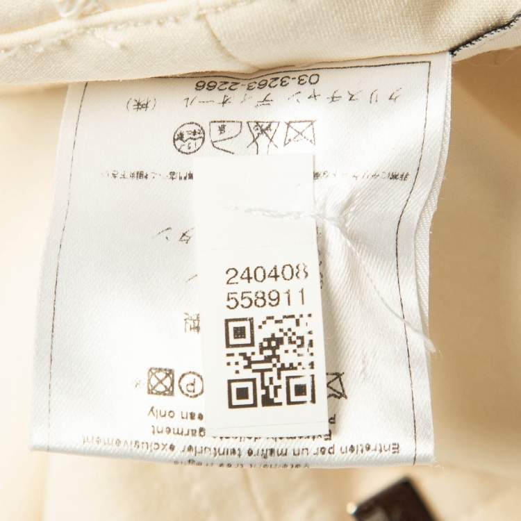 Pre Owned Christian Dior Boutique Beige Logo Embellished Stretch Crepe Joggers M