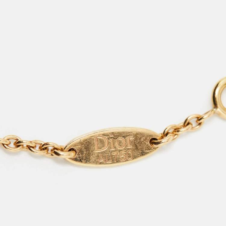 Pre Owned Dior  Rose des Vents Turquoise Diamond 18k Yellow Gold Station Bracelet