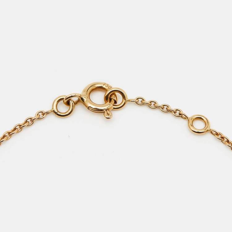 Pre Owned Dior  Rose des Vents Turquoise Diamond 18k Yellow Gold Station Bracelet