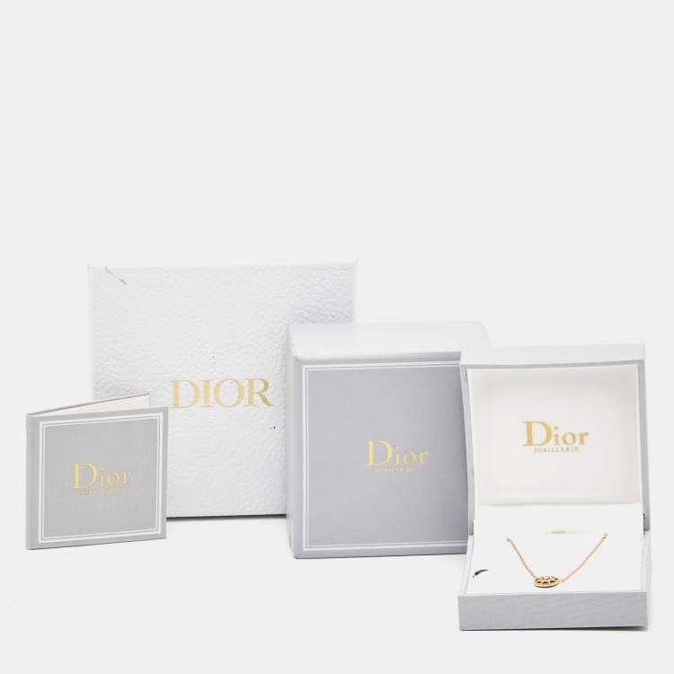 Pre Owned Dior Rose Des Vents Malachite Diamond 18k Yellow Gold Necklace