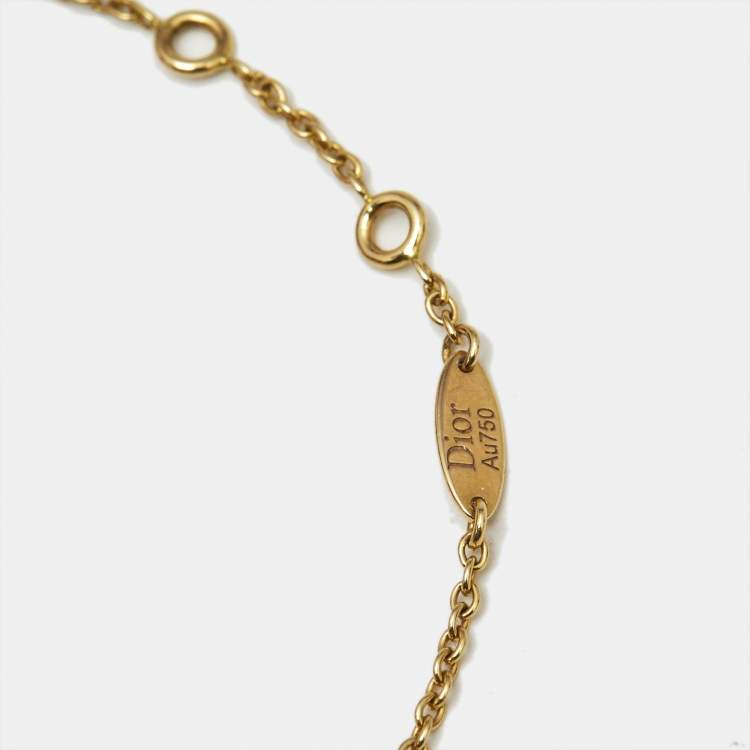 Pre Owned Dior Rose Des Vents Lapis Lazuli Diamond 18k Yellow Gold Bracelet