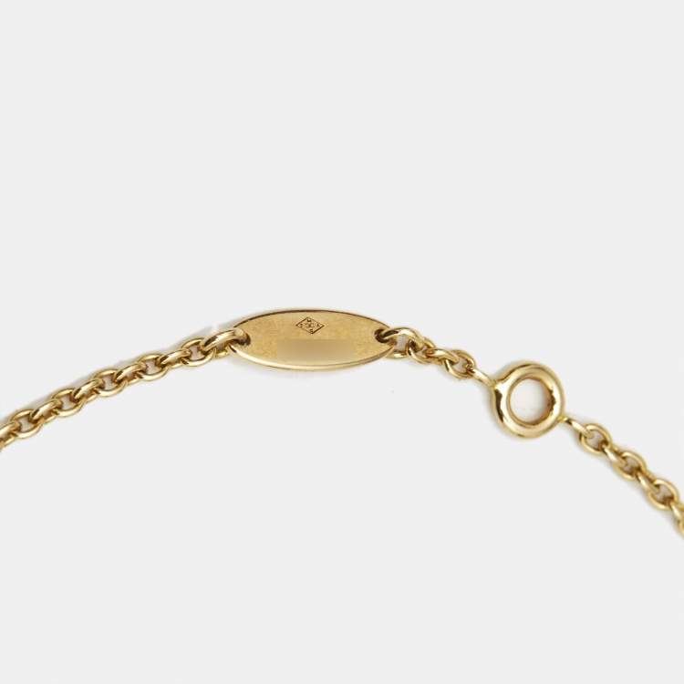 Pre Owned Dior Rose Des Vents Lapis Lazuli Diamond 18k Yellow Gold Bracelet