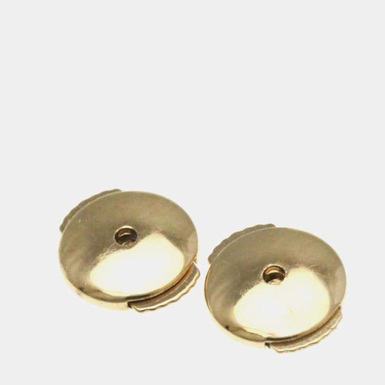 Pre Owned Christian Dior Rose Des Vents Earrings Small Diamond 18K Pink Gold Stud Earrings