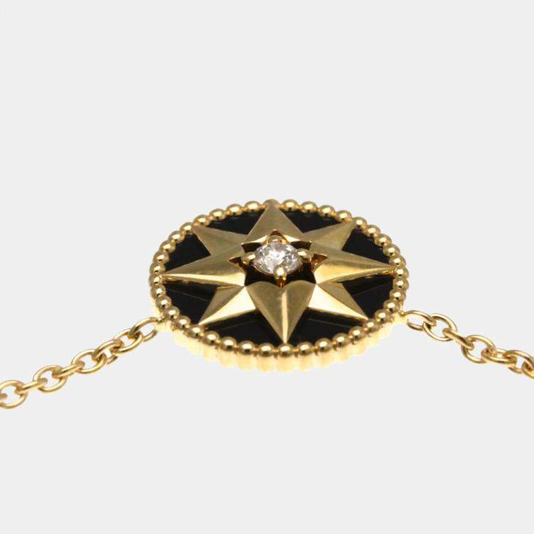 Pre Owned Dior Rose des Vents 18K Rose Gold and Diamond Pendant Necklace