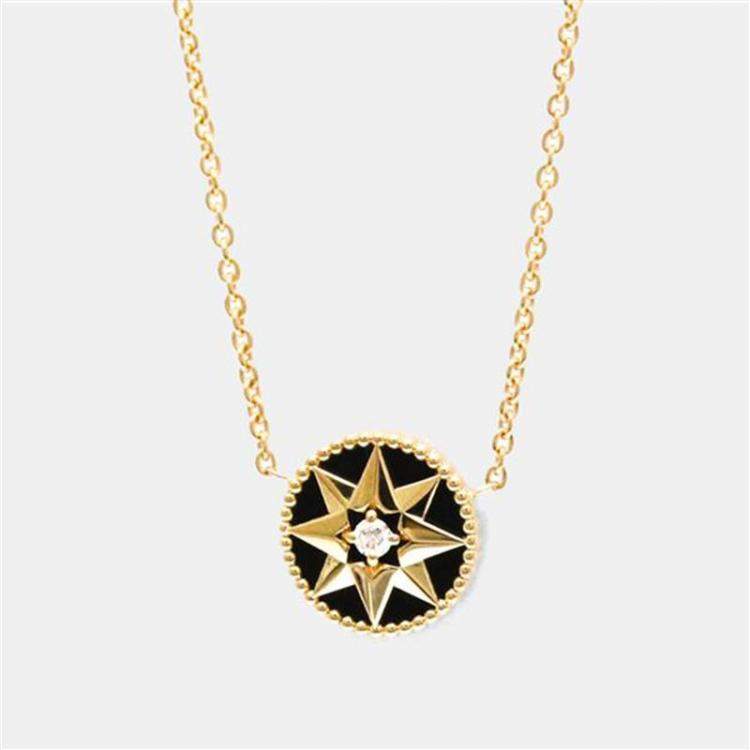 Pre Owned Dior Rose des Vents 18K Rose Gold and Diamond Pendant Necklace