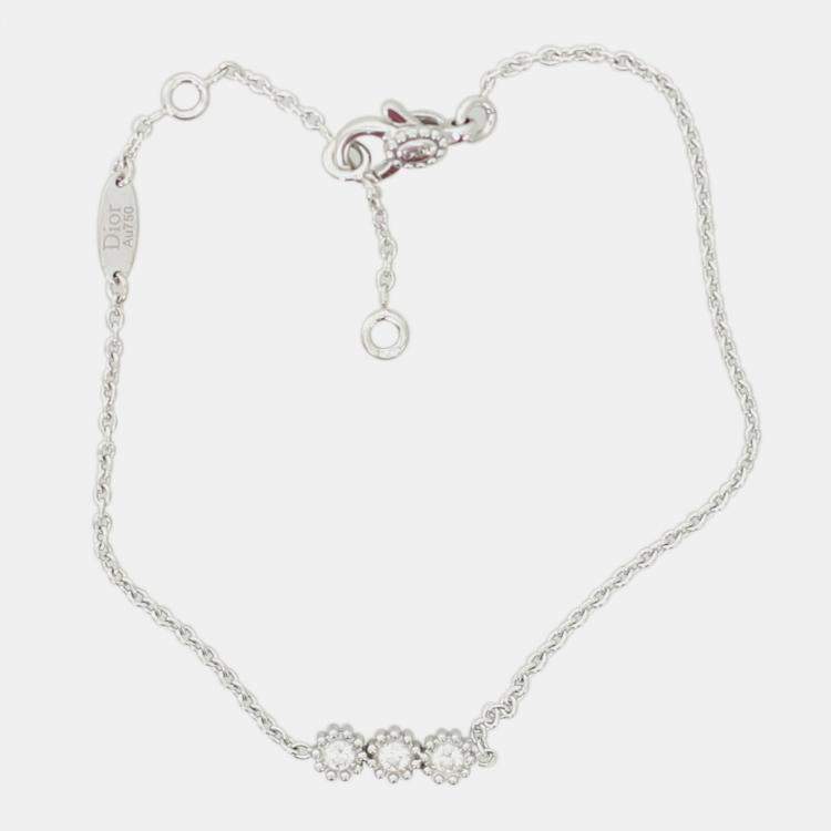 Pre Owned Dior Mimirose 18K White Gold Bracelet With Diamonds