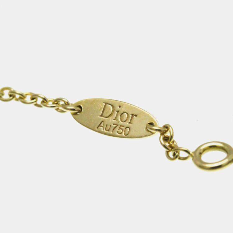 Pre Owned Christian Dior Rose des Vents 18K Yellow Gold Diamond Mother of Pearl Bracelet