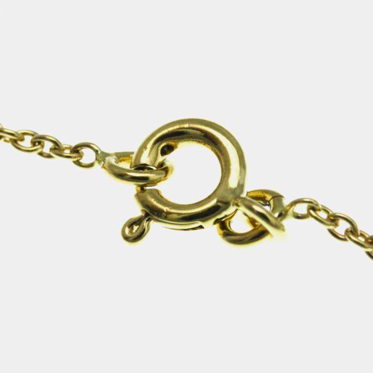 Pre Owned Christian Dior Rose des Vents 18K Yellow Gold Malachite Pendant Necklace