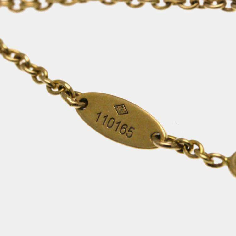 Pre Owned Christian Dior Rose des Vents18K  Pink Gold Diamond Onyx Pendant Necklace