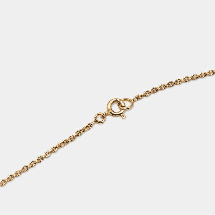 Pre Owned Dior Céleste Onyx Mother of Pearl Diamond 18k Yellow Gold Pendant Necklace