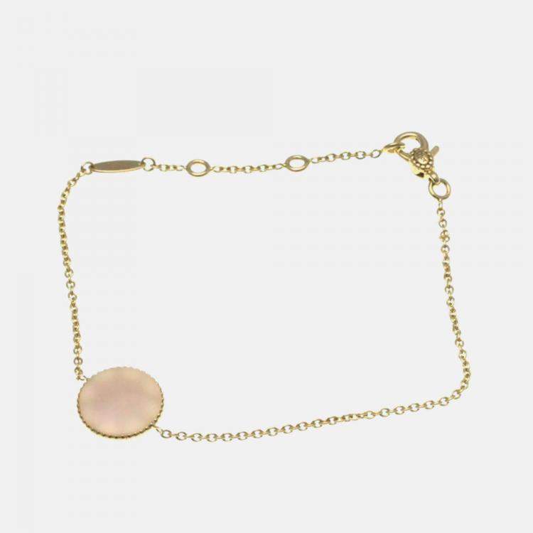 Pre Owned Christian Dior Rose Des Vents 18K Pink Gold Diamond Opal Charm Bracelet