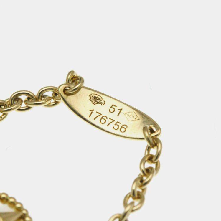 Pre Owned Christian Dior Rose Des Vents Ring Yellow Gold 18K Diamond Mother Of Pearl Band Ring Gold