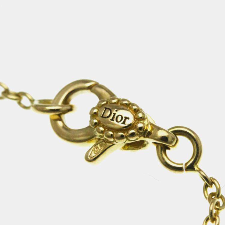 Pre Owned Christian Dior Rose des Vents 18k Yellow Gold Charm Bracelet