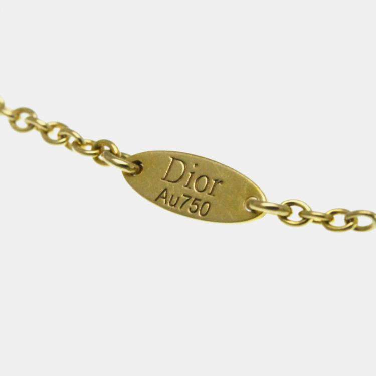 Pre Owned Christian Dior Rose des Vents 18k Yellow Gold Charm Bracelet