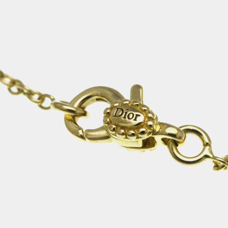 Pre Owned Christian Dior Rose des Vents 18k Yellow Gold Charm Bracelet