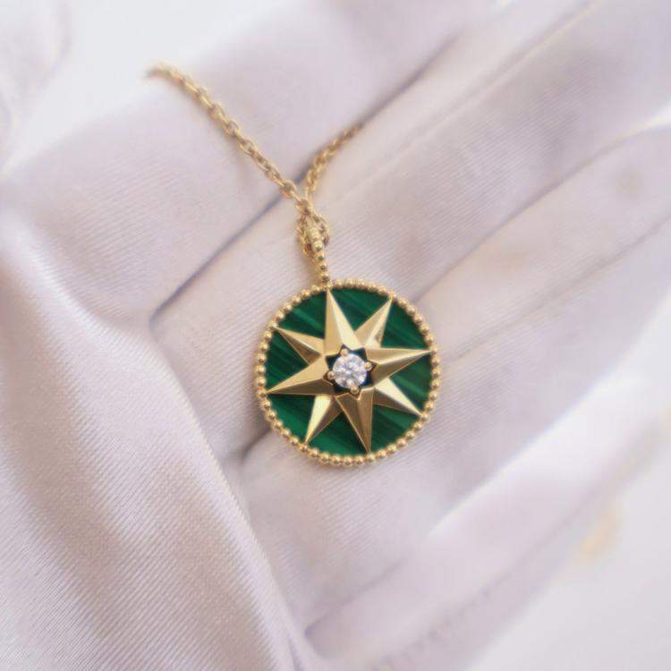 Pre Owned Christian Dior Medium Rose Des Vents Medallion Necklace