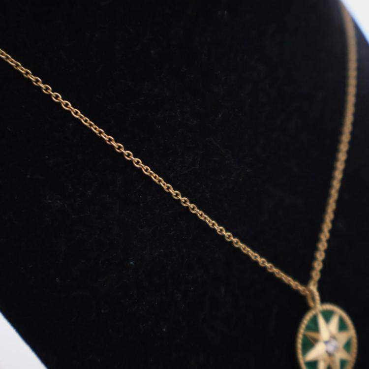 Pre Owned Christian Dior Medium Rose Des Vents Medallion Necklace