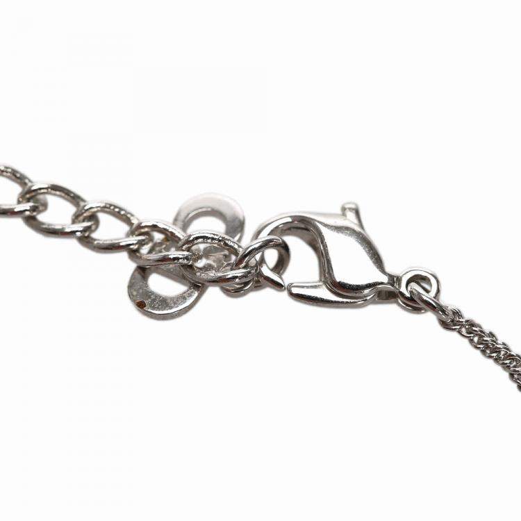 Pre Owned Dior Silver Logo Charm Bracelet