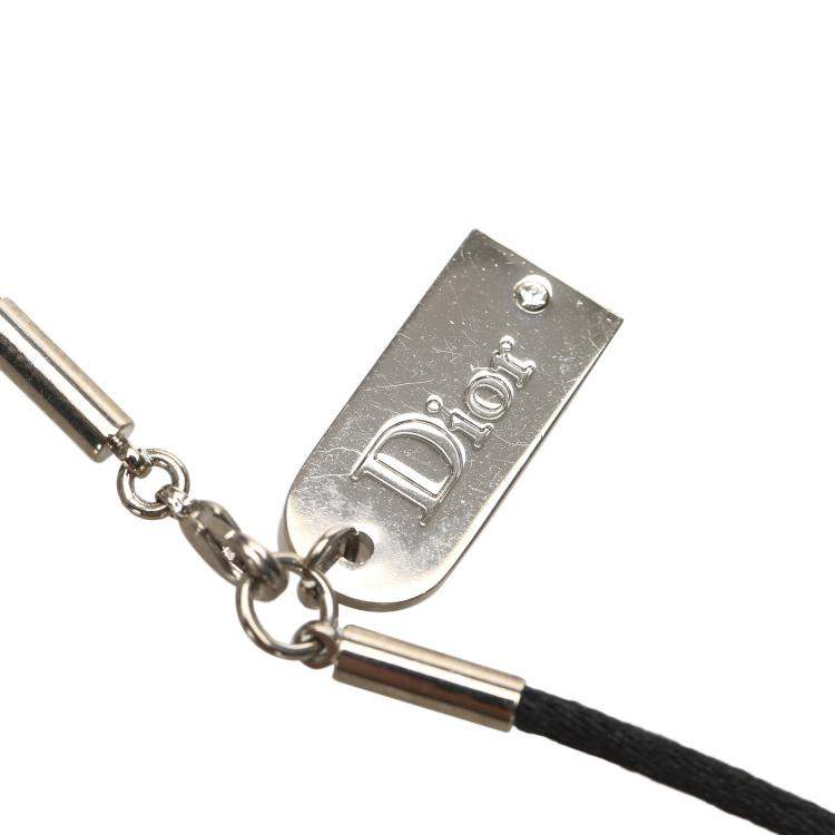 Pre Owned Dior Silver Cristal Boreal Lipgloss Pendant Necklace