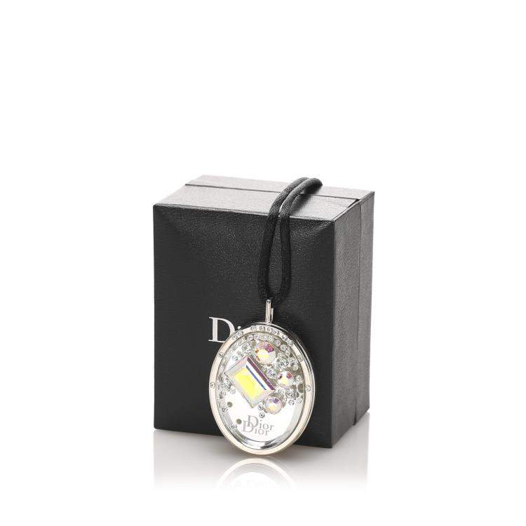 Pre Owned Dior Silver Cristal Boreal Lipgloss Pendant Necklace