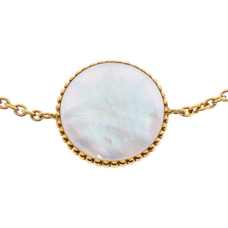 مملوكة مسبقًا Dior Rose Des Vents Diamond Mother of Pearl 18K Yellow Gold Bracelet     