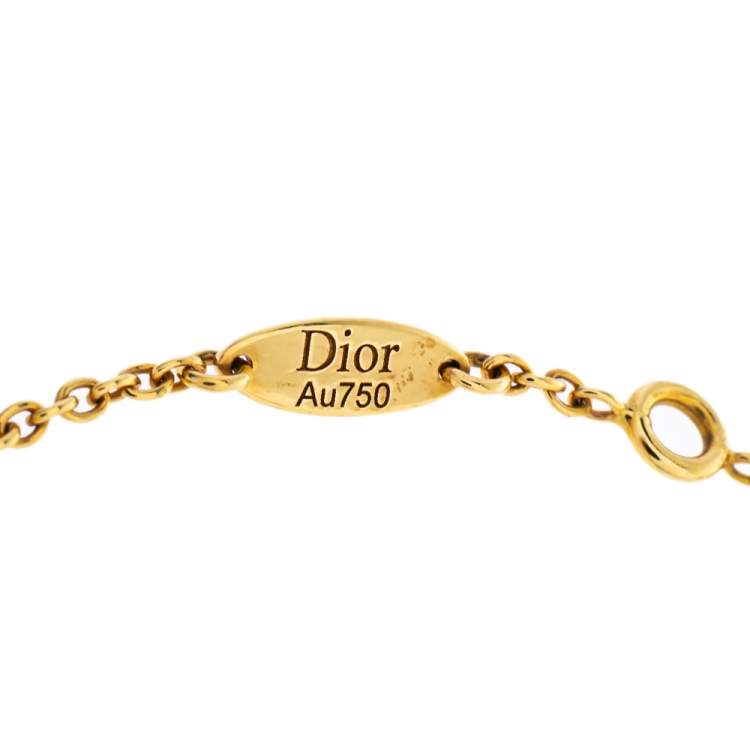 مملوكة مسبقًا Dior Rose Des Vents Diamond Mother of Pearl 18K Yellow Gold Bracelet     
