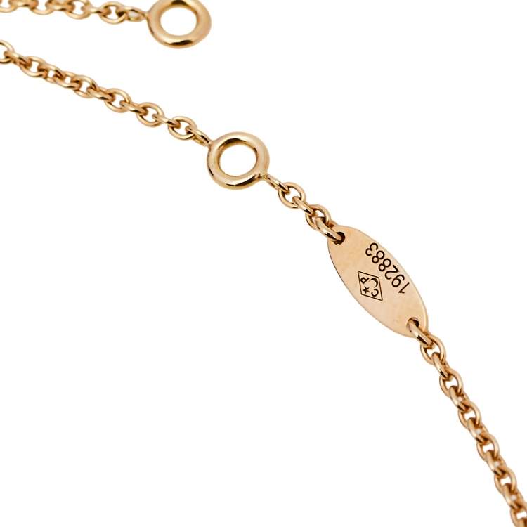 Pre Owned Dior Rose Des Vents Diamond Mother of Pearl 18K Yellow Gold Pendant Necklace