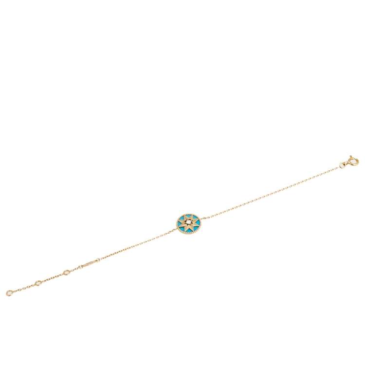 Rose Des Vents Necklace Yellow Gold, Diamond and Turquoise