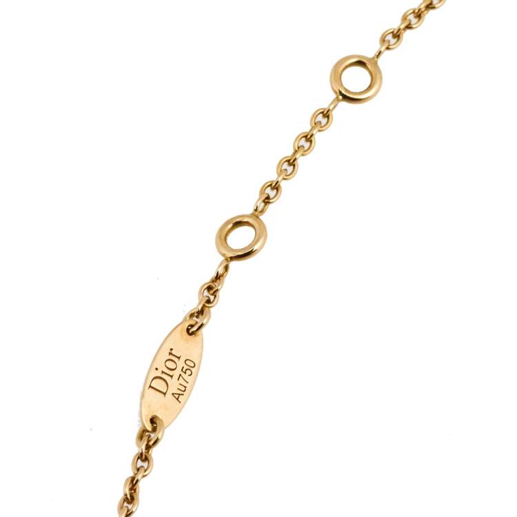 Pre Owned Dior Rose des Vents Diamond Turquoise 18K Yellow Gold Bracelet 