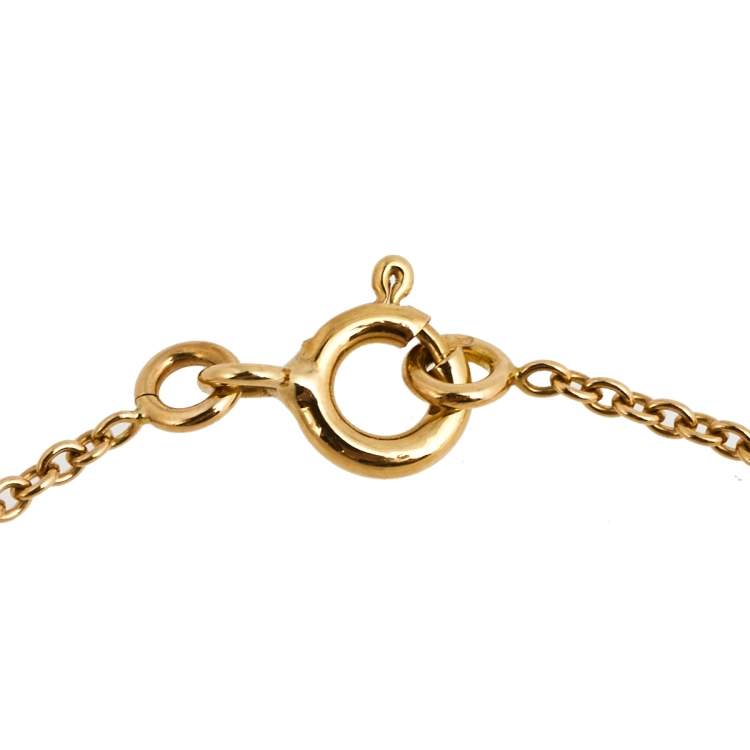 Pre Owned Dior Rose des Vents Diamond Turquoise 18K Yellow Gold Bracelet 