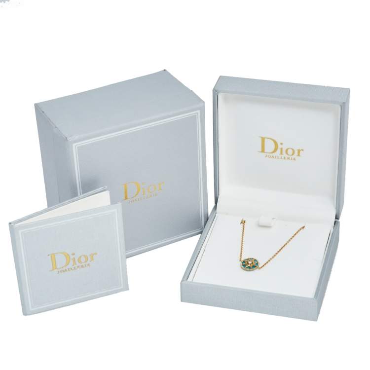 Pre Owned Dior Rose des Vents Diamond Turquoise 18K Yellow Gold Bracelet 