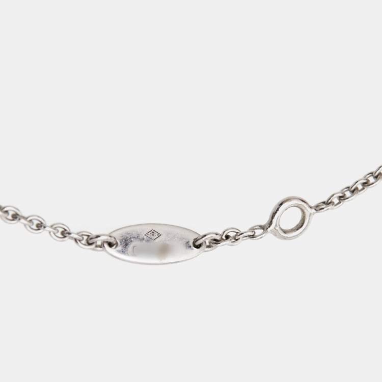 Pre Owned Dior Rose Des Vents Mother of Pearl Diamond 18k White Gold Bracelet