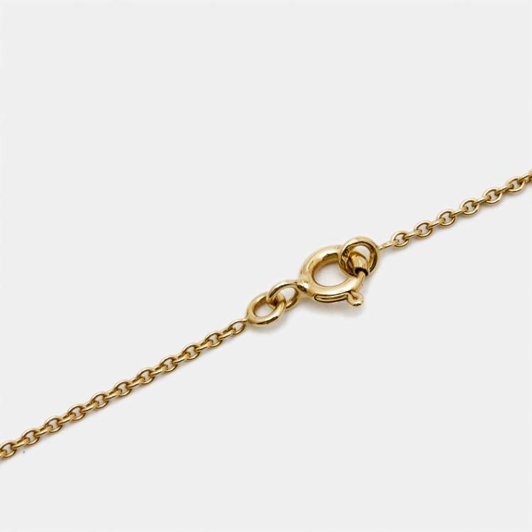 مملوكة مسبقًا Dior Rose Des Vents Malachite Diamond 18k Yellow Gold Necklace