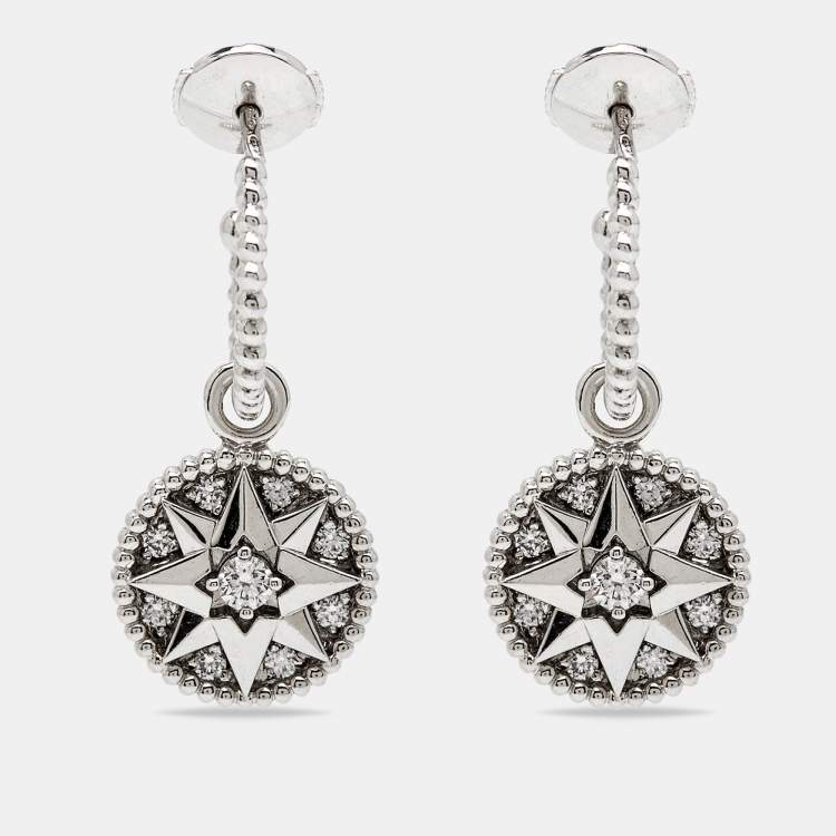 Dior Rose Des Vents Diamond 18k White Gold Earrings Dior | TLC