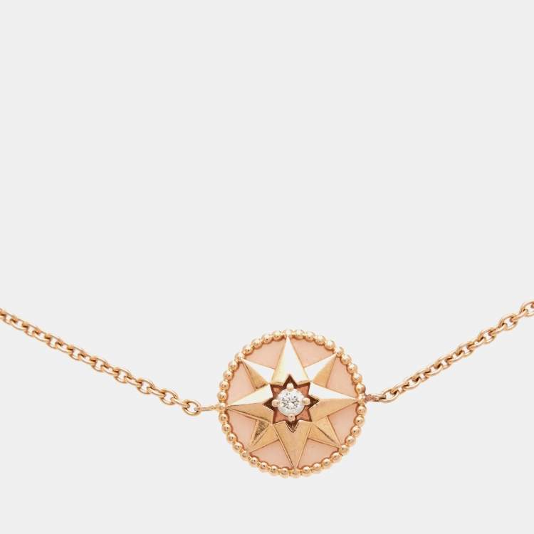 Pre Owned Dior Rose Des Vents Pink Opal Diamond 18k Rose Gold Bracelet