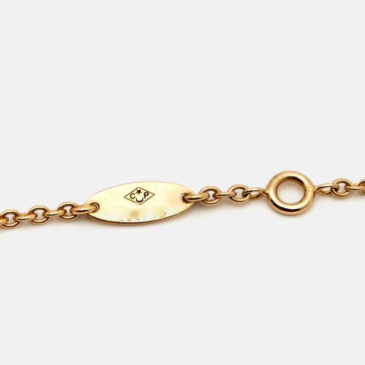 Pre Owned Dior Rose Des Vents Mother of Pearl Diamond 18k Yellow Gold Bracelet
