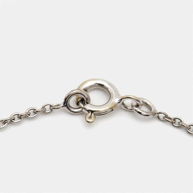 Pre Owned Dior Rose Des Vents Mother of Pearl Diamond 18k White Gold Bracelet
