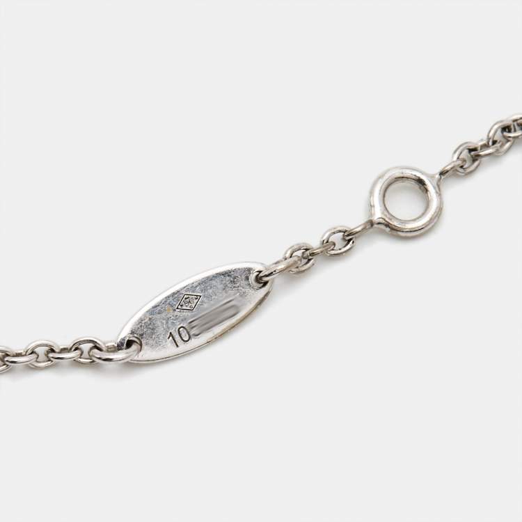 Pre Owned Dior Rose Des Vents Mother of Pearl Diamond 18k White Gold Bracelet
