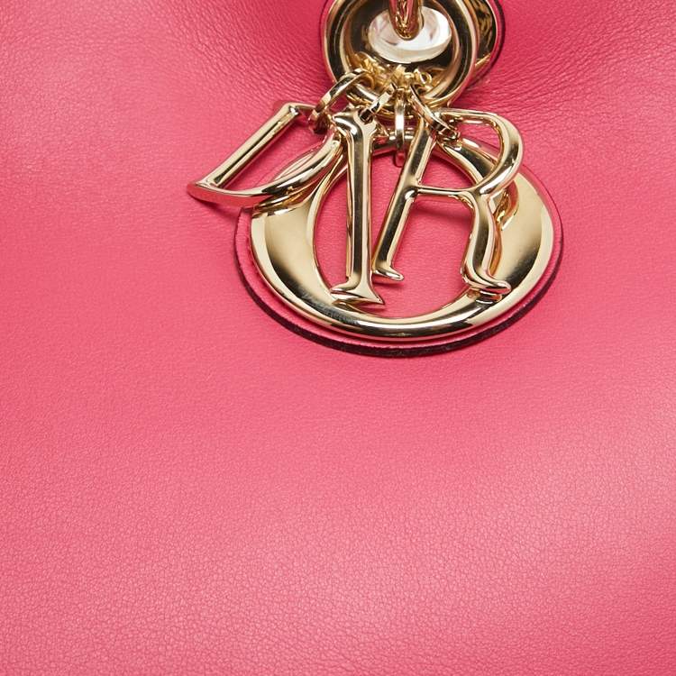 Pre Owned Dior Pink Leather Medium Diorissimo Shopper Tote