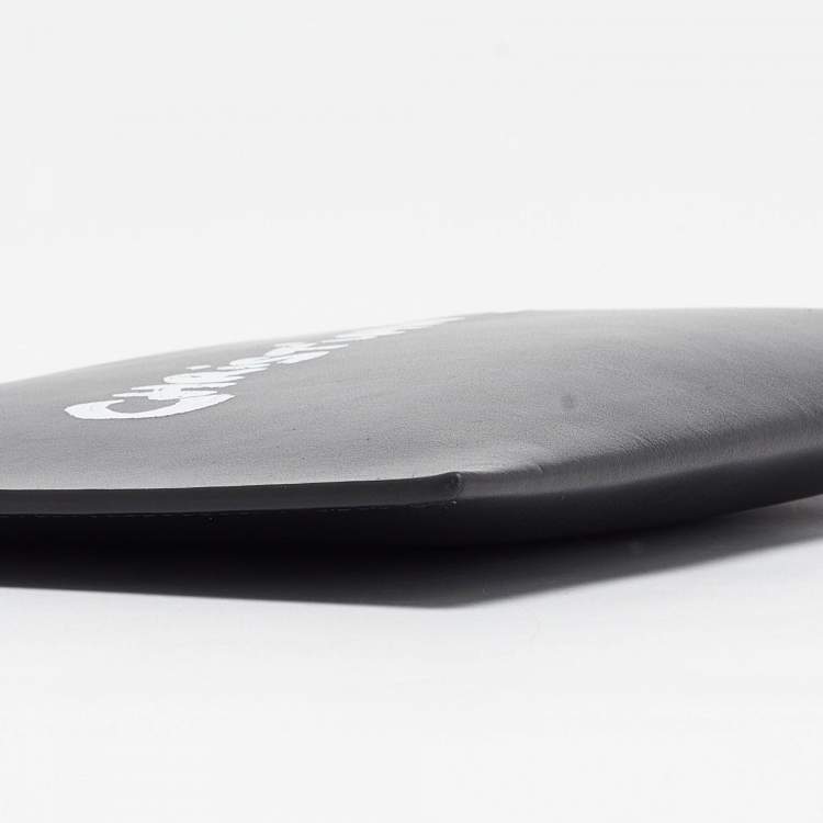 Pre Owned Dior Black Leather Logo Slim Pouch 