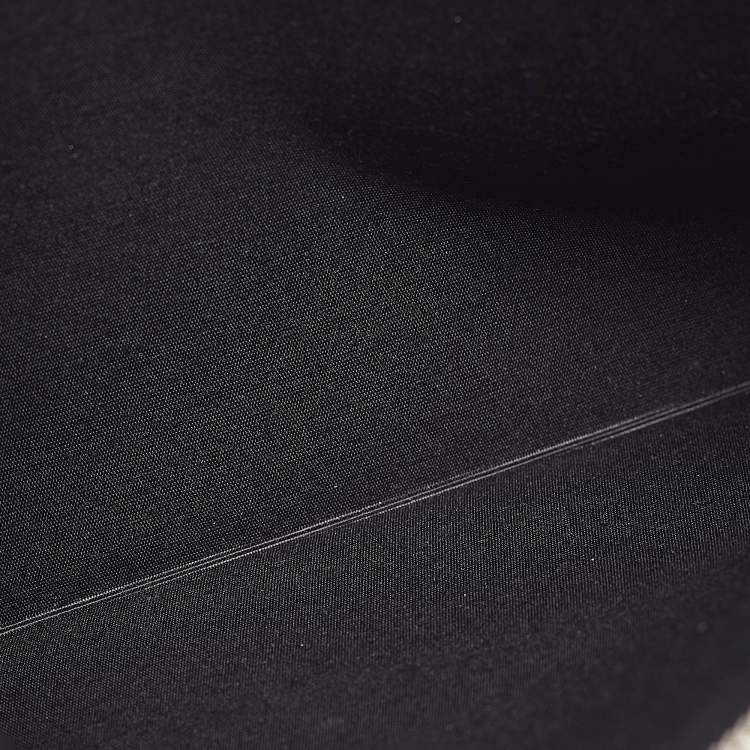 Pre Owned Dior Black Leather Logo Slim Pouch 