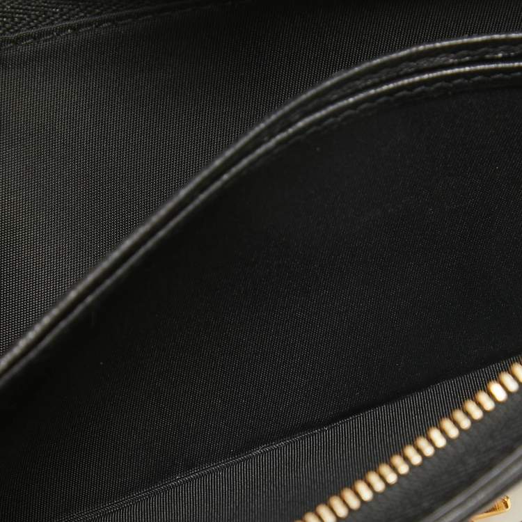 Pre Owned Dior Black Leather Montaigne 30 Wallet on Chain