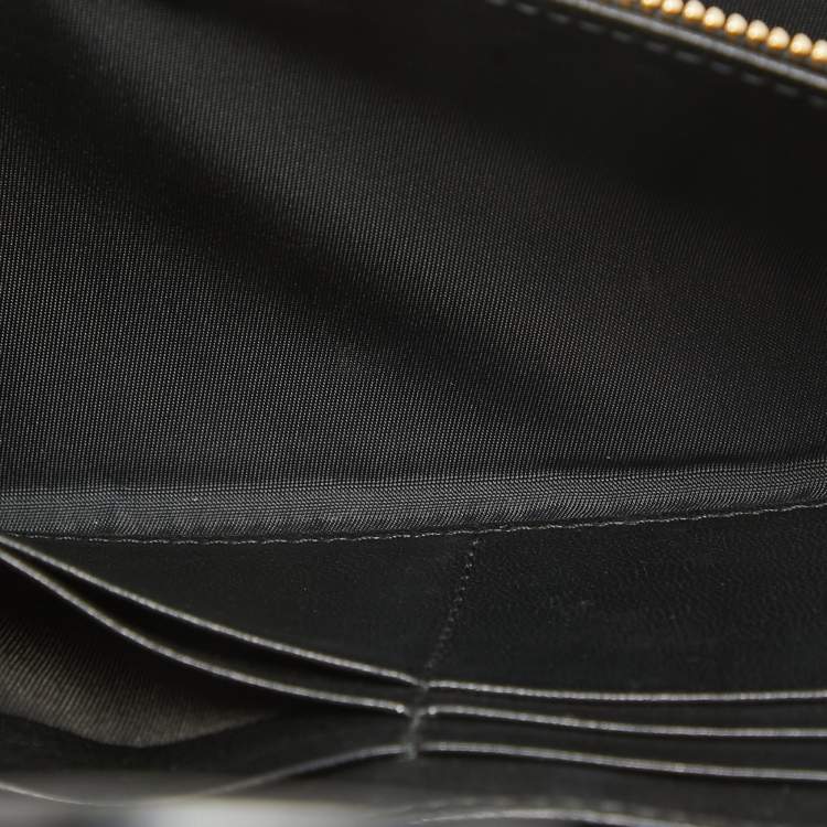 Pre Owned Dior Black Leather Montaigne 30 Wallet on Chain