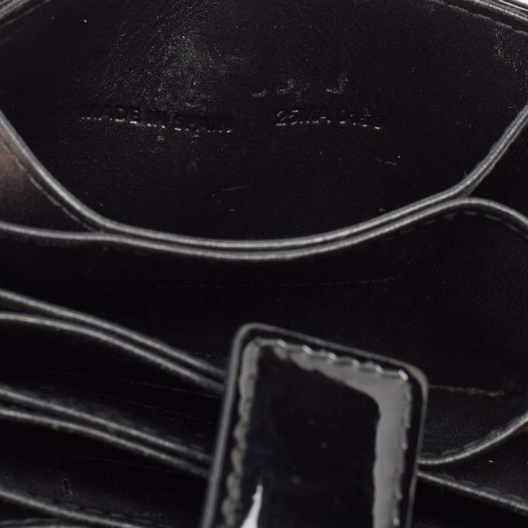 مملوكة مسبقًا Dior Black Cannage Patent Leather Lady Dior 5 Gusset Card Holder