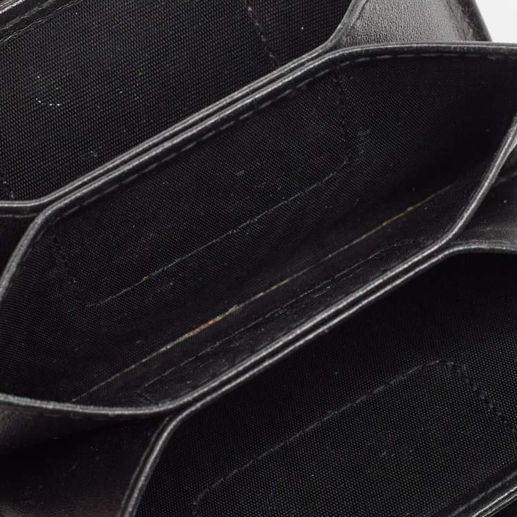 مملوكة مسبقًا Dior Black Cannage Patent Leather Lady Dior 5 Gusset Card Holder