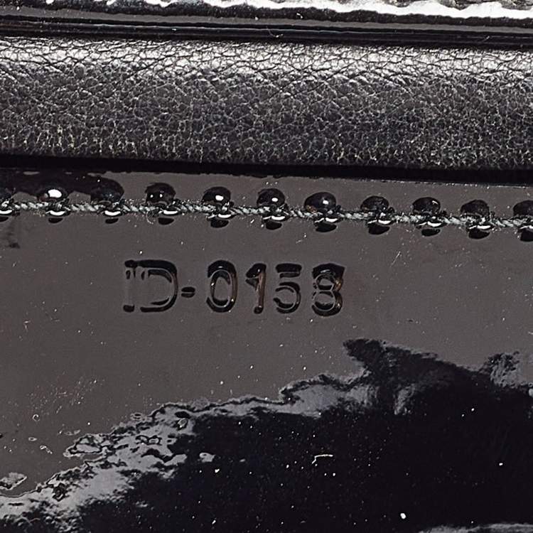 Pre Owned Dior Black Cannage Patent Leather Medium Lady Dior Tote