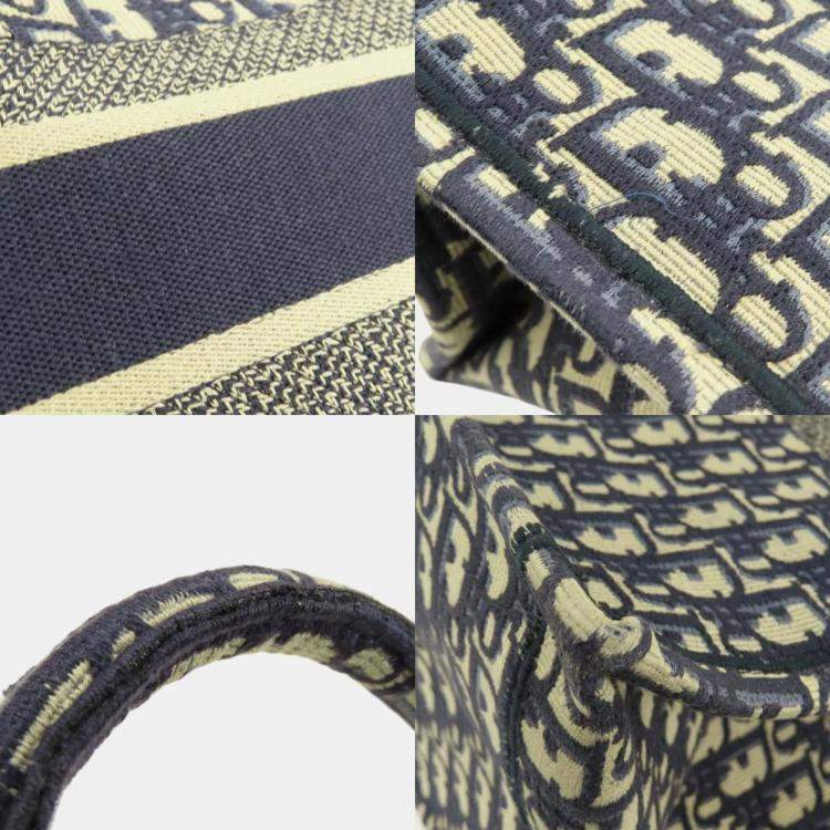 Pre Owned Dior Navy Blue Oblqiue Canvas Large Book Tote Tote Bag